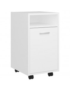 Credenza con Ruote Bianca 33x38x60 cm in Legno Multistrato 2