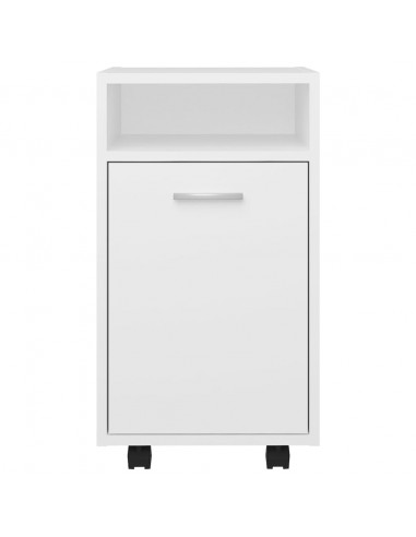 Credenza con Ruote Bianca 33x38x60 cm in Legno Multistrato