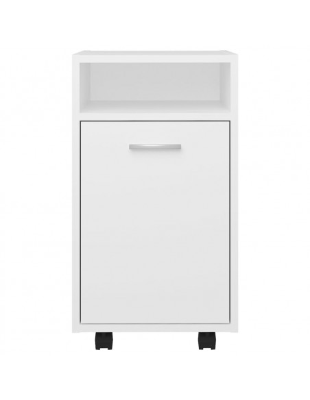 Credenza con Ruote Bianca 33x38x60 cm in Legno Multistrato