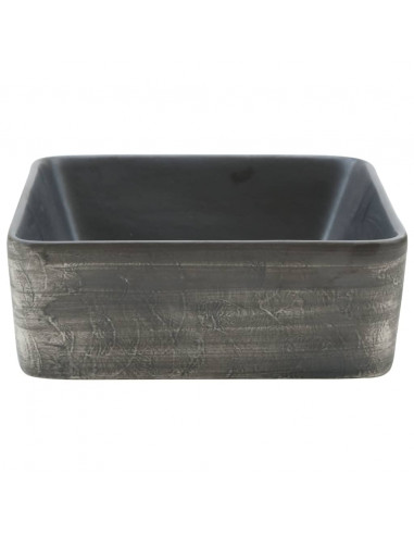 Lavabo Appoggio Nero Marrone Rettangolare 46x35,5x13cm Ceramica
