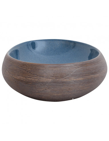 Lavabo da Appoggio Marrone e Blu Ovale 59x40x15 cm Ceramica