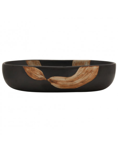 Lavabo da Appoggio Nero Ovale 59x40x14 cm Ceramica