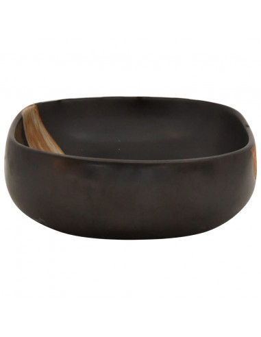 Lavabo da Appoggio Nero Ovale 59x40x14 cm Ceramica