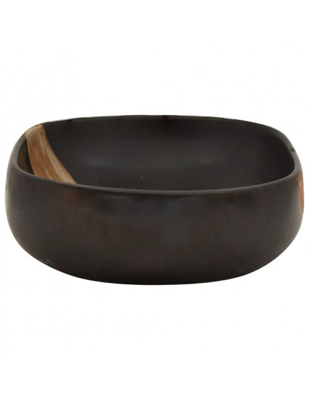 Lavabo da Appoggio Nero Ovale 59x40x14 cm Ceramica