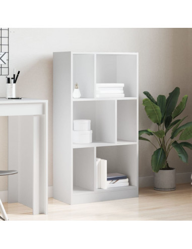 Libreria Bianca 57x28,5x107,5 cm in Legno Multistrato