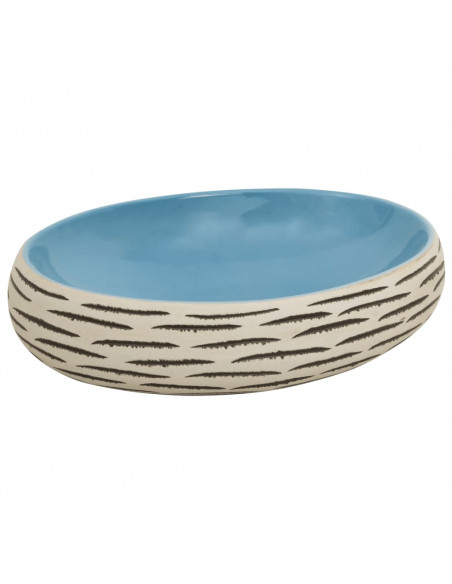 Lavabo da Appoggio Multicolore Ovale 59x40x15 cm Ceramica
