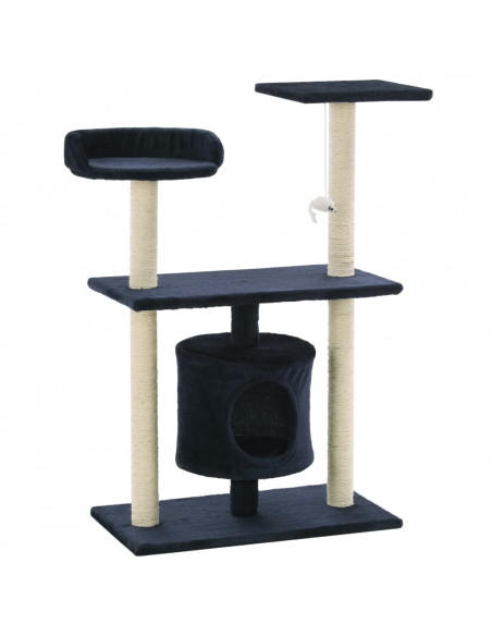 Albero per Gatti con Tiragraffi in Sisal 95 cm Blu Scuro