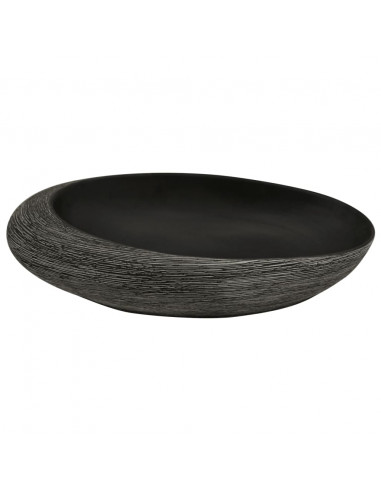 Lavabo da Appoggio Grigio e Nero Ovale 59x40x14 cm Ceramica
