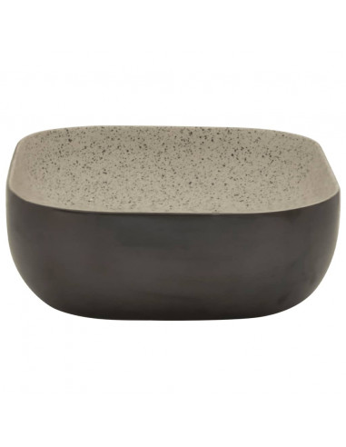 Lavabo Appoggio Grigio Nero Rettangolare 48x37,5x13,5 Ceramica