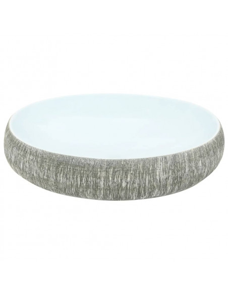 Lavabo da Appoggio Grigio e Blu Ovale 59x40x15 cm Ceramica