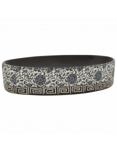 Lavabo da Appoggio Nero e Blu Ovale 56,5x36,5x13,5 cm Ceramica 2