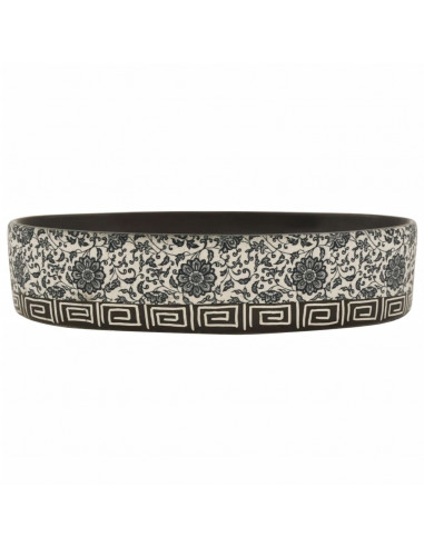 Lavabo da Appoggio Nero e Blu Ovale 56,5x36,5x13,5 cm Ceramica