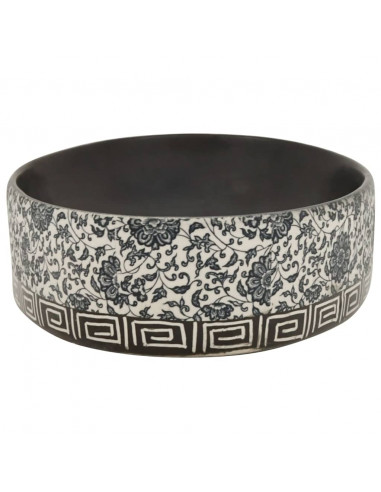 Lavabo da Appoggio Nero e Blu Ovale 56,5x36,5x13,5 cm Ceramica