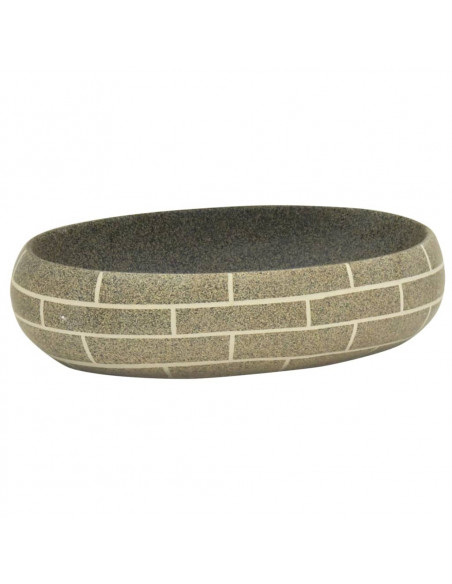 Lavabo da Appoggio Multicolore Ovale 59x40x15 cm Ceramica