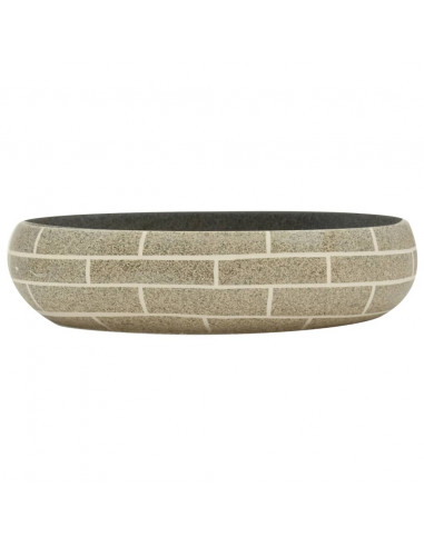 Lavabo da Appoggio Multicolore Ovale 59x40x15 cm Ceramica