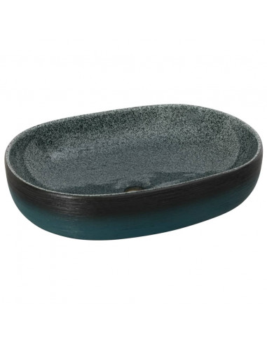 Lavabo da Appoggio Turchese Ovale 59x40x14 cm Ceramica
