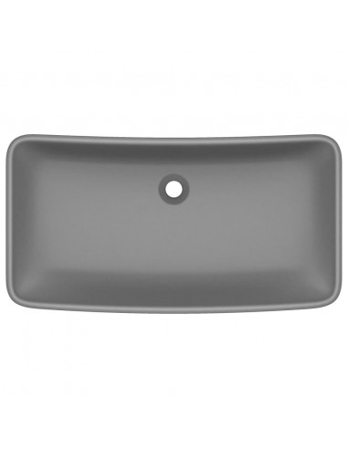 Lavabo Lusso Rettangolare Grigio Scuro Opaco 71x38 cm Ceramica