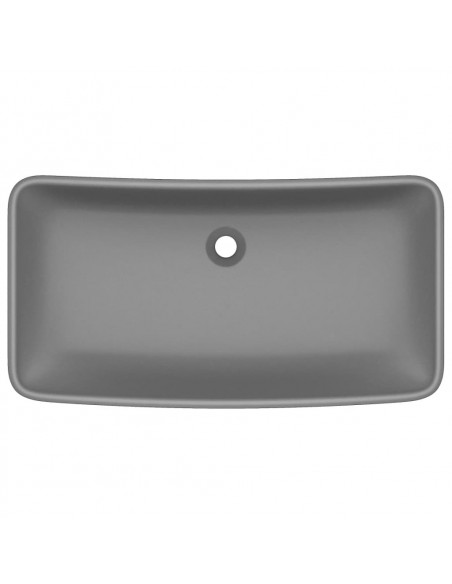 Lavabo Lusso Rettangolare Grigio Scuro Opaco 71x38 cm Ceramica