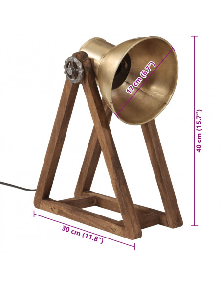 Lampada da Scrivania 25 W Ottone Anticato 30x17x40 cm E27