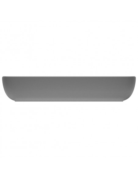 Lavabo Lusso Rettangolare Grigio Scuro Opaco 71x38 cm Ceramica