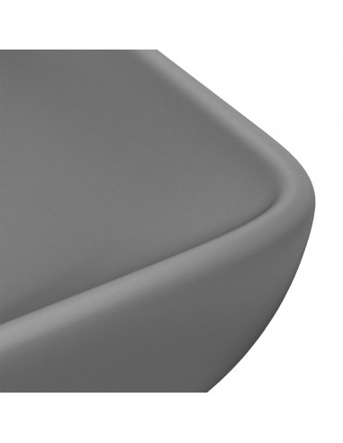Lavabo Lusso Rettangolare Grigio Scuro Opaco 71x38 cm Ceramica
