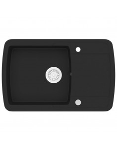Lavello da Cucina in Granito Vasca Singola Nero 2
