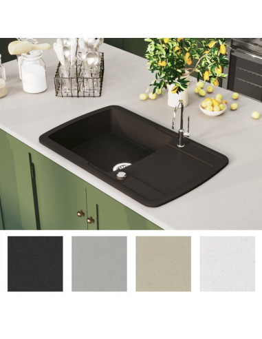 Lavello da Cucina in Granito Vasca Singola Nero