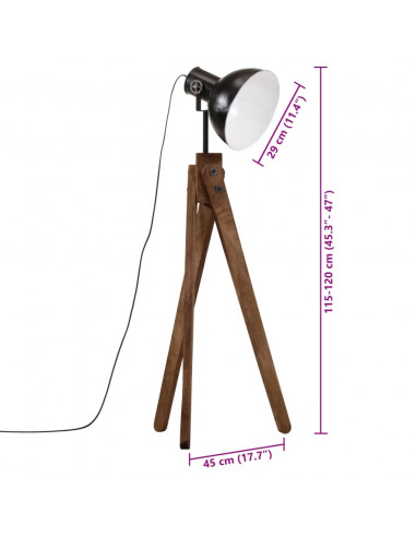 Lampada da Terra 25 W Nera 45x45x120 cm E27