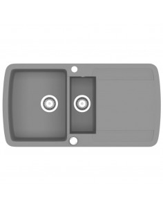 Lavello da Cucina in Granito Vasca Doppia Grigio 2
