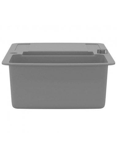 Lavello da Cucina in Granito Vasca Doppia Grigio