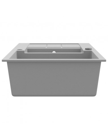 Lavello da Cucina in Granito Vasca Doppia Grigio