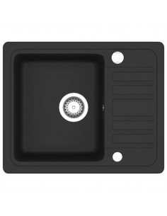 Lavello da Cucina in Granito Vasca Singola Nera 2