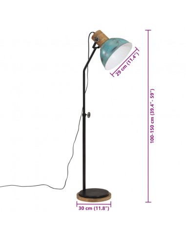 Lampada da Terra 25 W Blu Anticato 30x30x100-150 cm E27