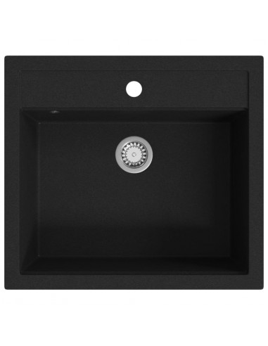 Lavello da Cucina in Granito Vasca Singola Nero