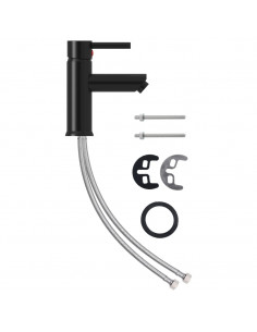 Rubinetto per Lavabo del Bagno Nero 130x176 mm 2