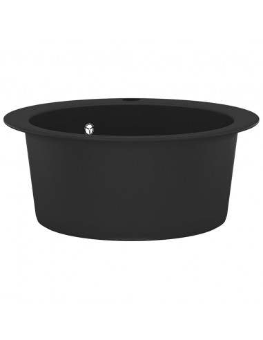 Lavello da Cucina in Granito Vasca Singola Circolare Nero