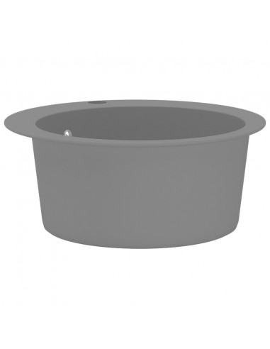 Lavello da Cucina in Granito Vasca Singola Rotondo Grigio