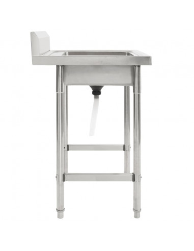 Lavello da Cucina Vasca Singola in Acciaio Inossidabile