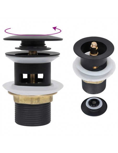 Scarico a Pressione con Funzione Troppopieno Nero 6,4x6,4x9,1cm
