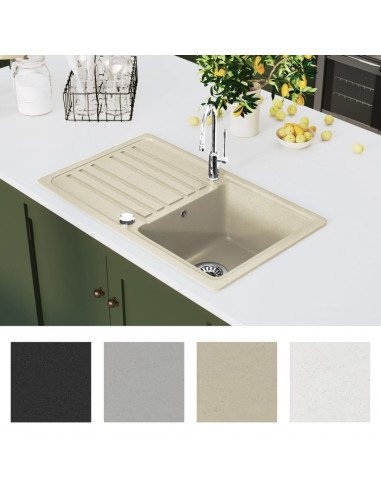 Lavello da Cucina in Granito Vasca Singola Beige