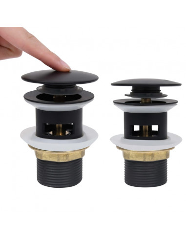 Scarico a Pressione con Funzione Troppopieno Nero 6,4x6,4x9,1cm