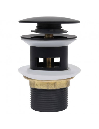 Scarico a Pressione con Funzione Troppopieno Nero 6,4x6,4x9,1cm