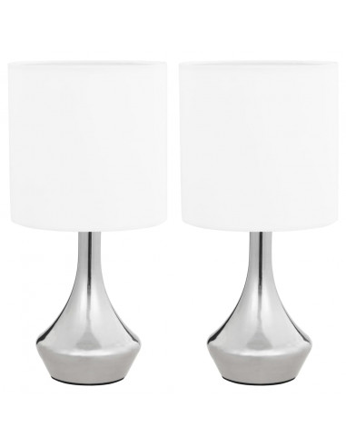 Lampade da Tavolo 2 pz Pulsanti Touch Bianche E14