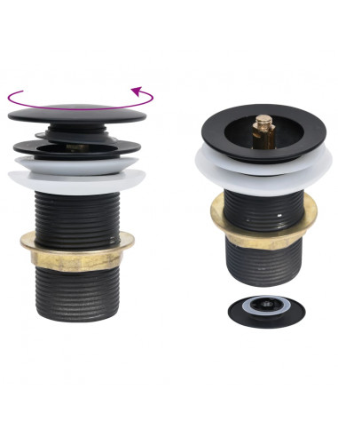 Scarico a Pressione senza Troppopieno Nero 6,4x6,4x9,1 cm