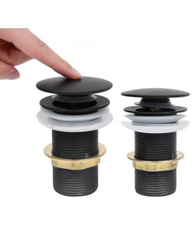 Scarico a Pressione senza Troppopieno Nero 6,4x6,4x9,1 cm