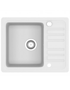 Lavello da Cucina in Granito Vasca Singola Bianco 2