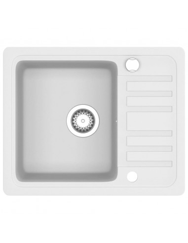 Lavello da Cucina in Granito Vasca Singola Bianco
