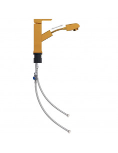 Rubinetto Lavabo da Bagno Funzione Estraibile Oro 157x172 mm 2