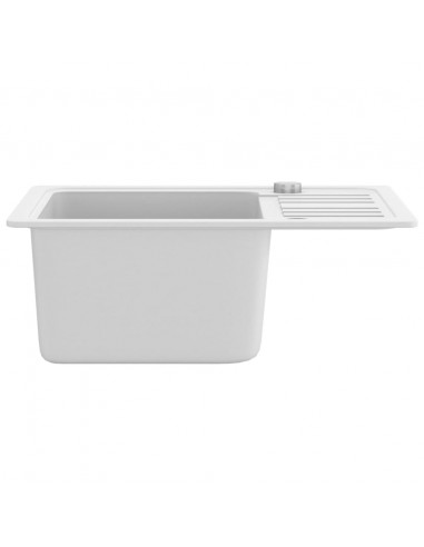 Lavello da Cucina in Granito Vasca Singola Bianco