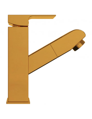 Rubinetto Lavabo da Bagno Funzione Estraibile Oro 157x172 mm